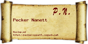 Pecker Nanett névjegykártya